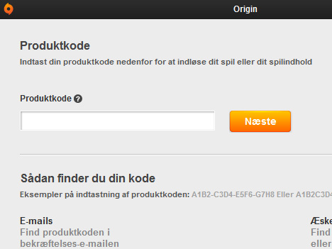 Hvordan indløser jeg mit spil på Origin?